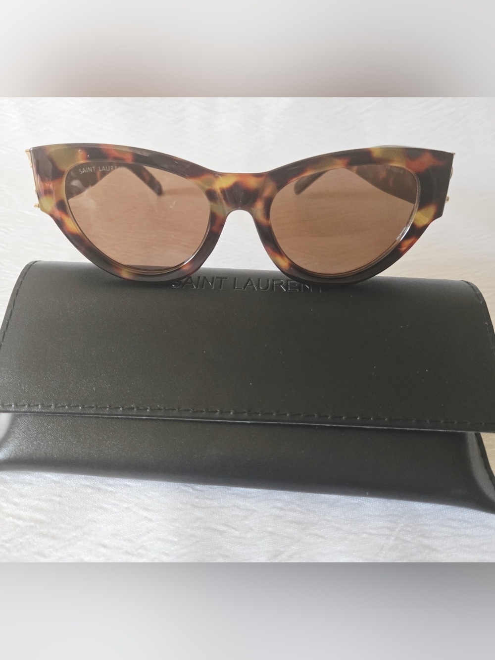 Saint Laurent Brown Sunglasses Gold logo - Picture 2 of 6
